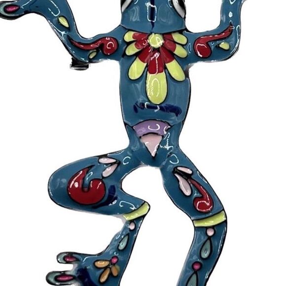 💛 NEW beautiful & stunning hand painted colorful frog brooch 💛 - Picture 4 of 5